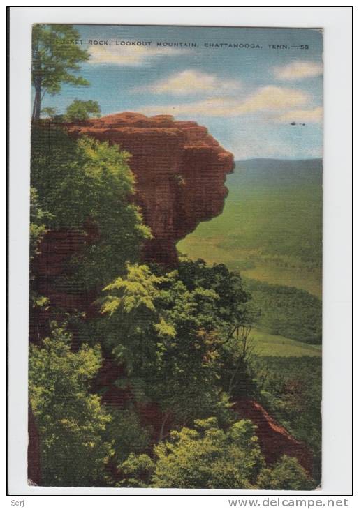 SUNSET ROCK , LOOKOUT MOUNTAIN , CHATTANOOGA , TENN . Old PC . USA - Chattanooga