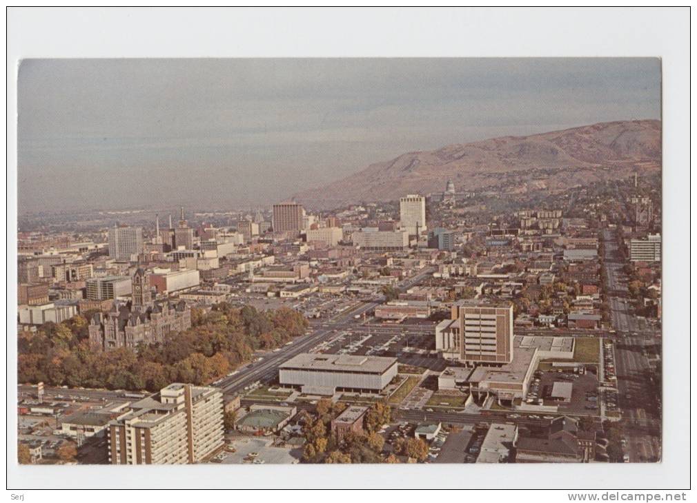 AIR VIEW SALT LAKE CITY , UTAH . Old PC . USA - Salt Lake City