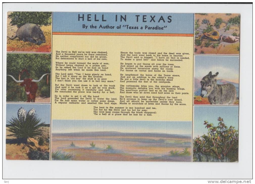 HELL IN TEXAS . Old PC . USA - Other & Unclassified
