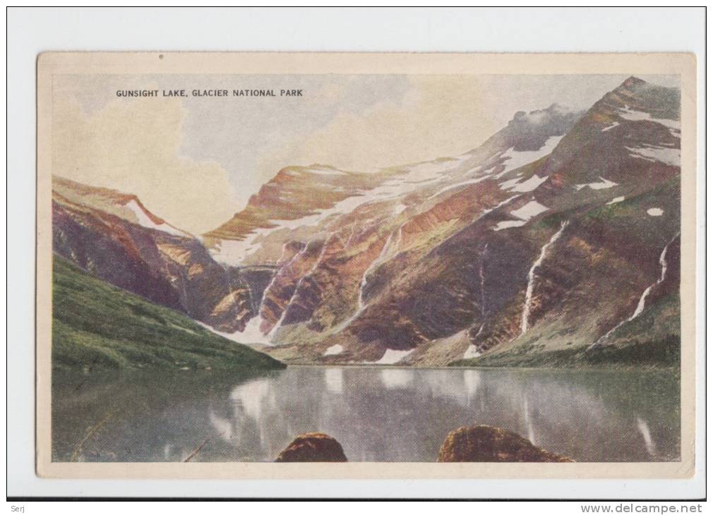 GUNSIGHT LAKE , GLACIER NATIONAL PARK . MT . Old PC . USA - Autres & Non Classés