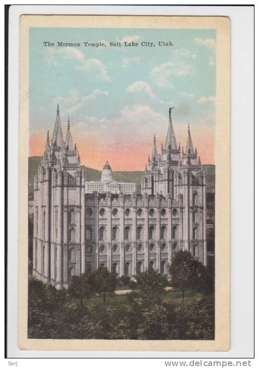 THE MORMON TEMPLE , SALT LAKE CITY , UTAH . Old PC . USA - Salt Lake City