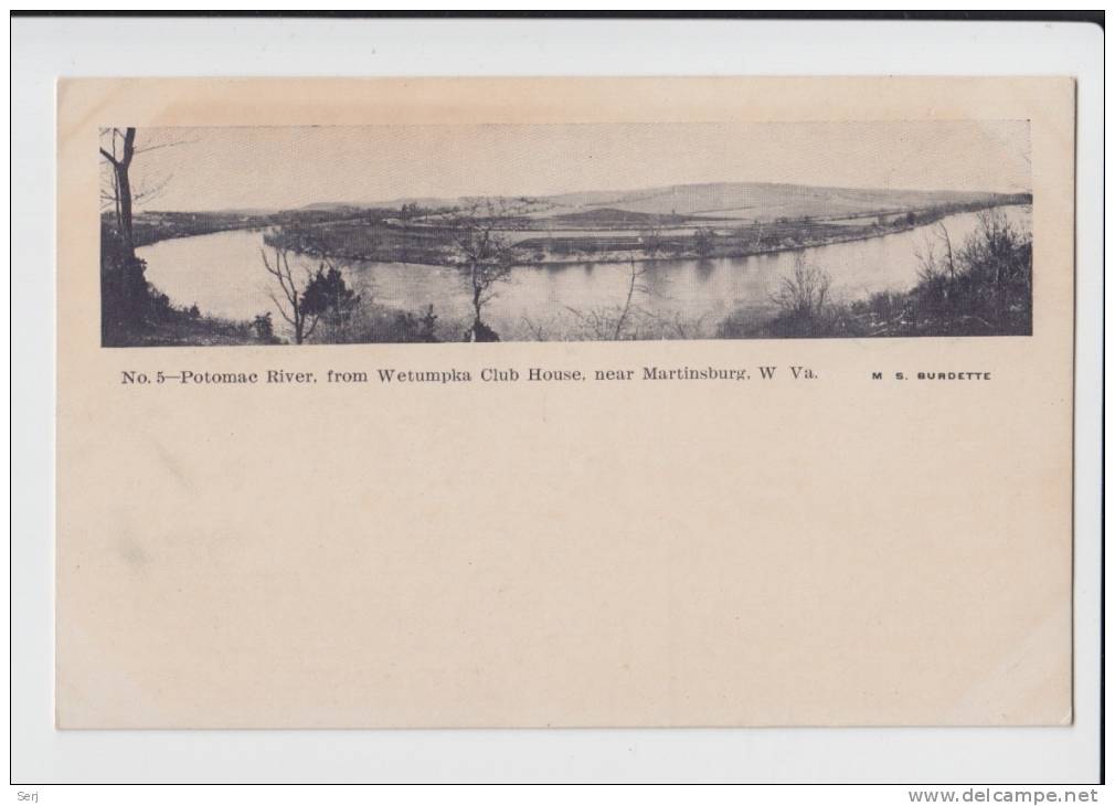 POTOMAC RIVER , FROM WETUMPKA CLUB HOUSE , NEAR MARTINSBURG W VA . Old PC . USA - Andere & Zonder Classificatie