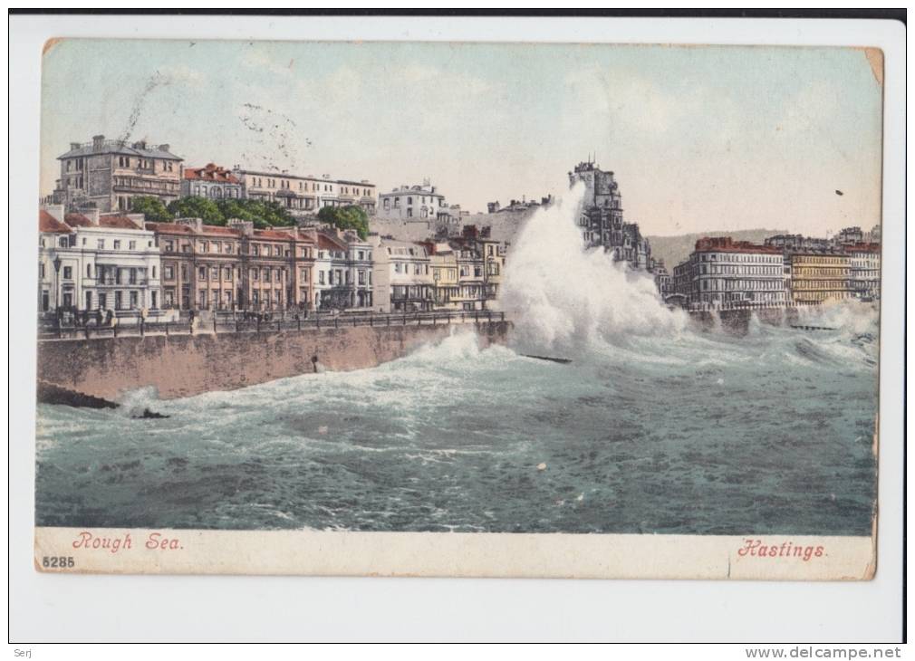 Rough Sea - Hastings  . Old PC . UK . ENGLAND - Hastings