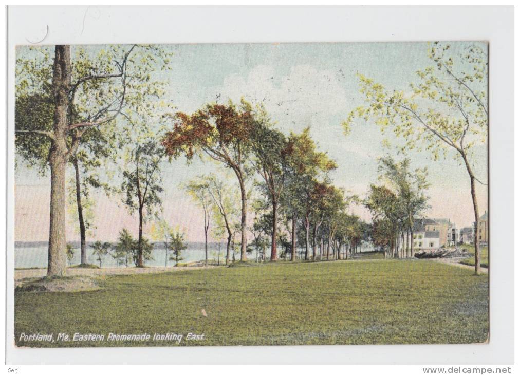 PORTLAND , ME . EASTERN PROMENADE LOOKING EAST . Old PC . USA - Portland