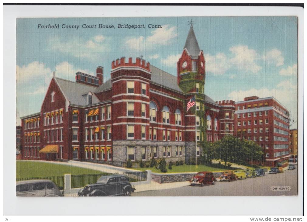 FAIRFIELD COUNTY COURT HOUSE , BRIDGEPORT , CONN . Old PC 1943 . USA - Bridgeport