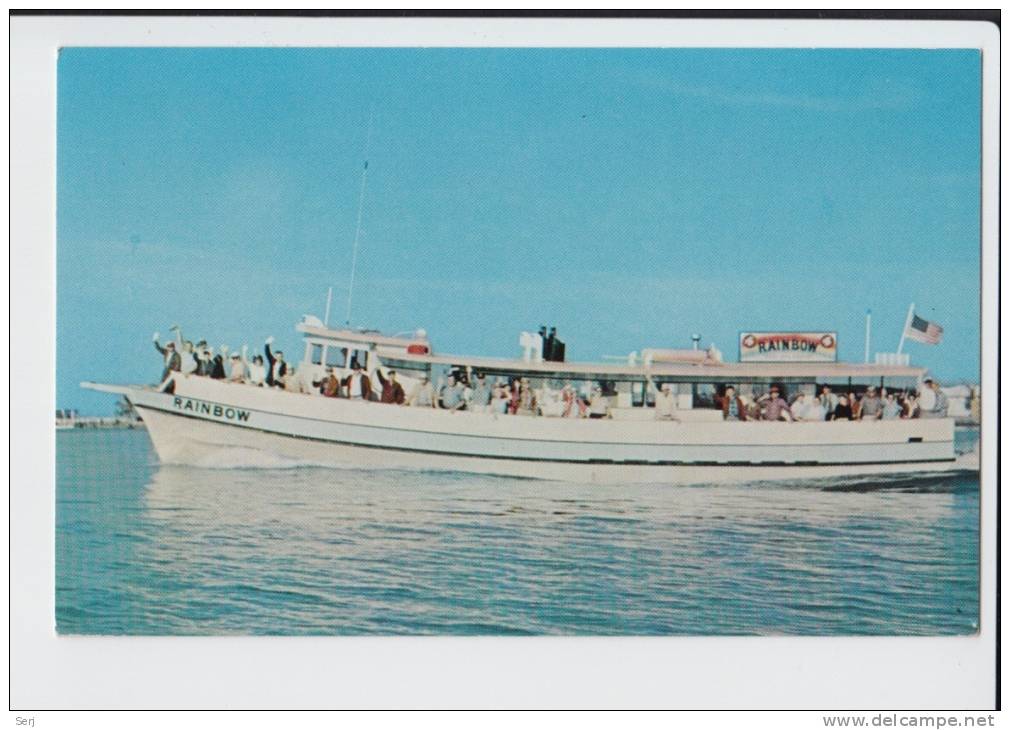 RAINBOW PARTY BOAT , CLEARWATER BEACH , FLORIDA . Old PC . USA - Houseboats