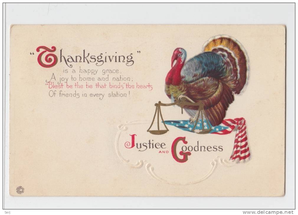 THANKSGIVING , JUSTICE AND GOODNESS . Old PC . USA - Thanksgiving