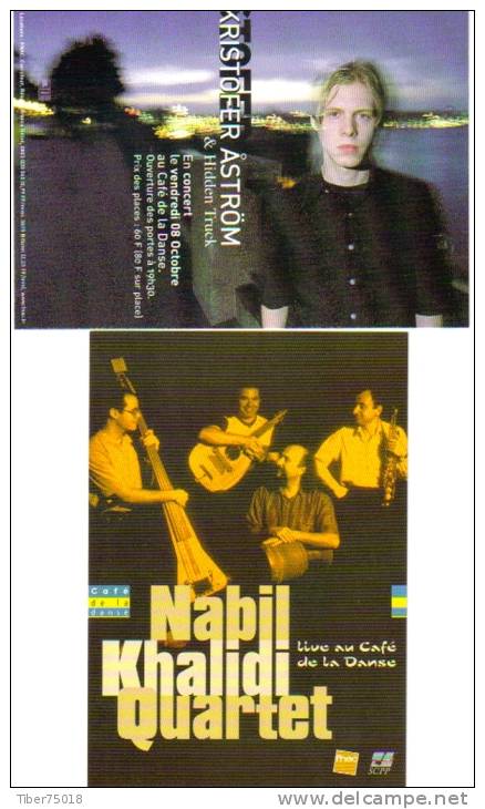 2 Cartes Postales "Cart´Com" (1999) - Café De La Danse - Kristofer Aström - Nabil Khalidi Quartet - Musique Et Musiciens