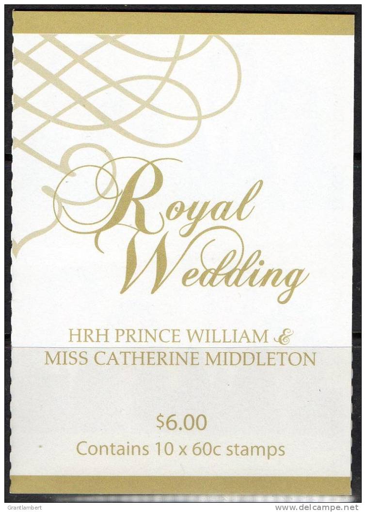 Australia 2011 Royal Wedding Booklet 10 X 60c Self-adhesive Stamps - See 2nd Scan - Booklets