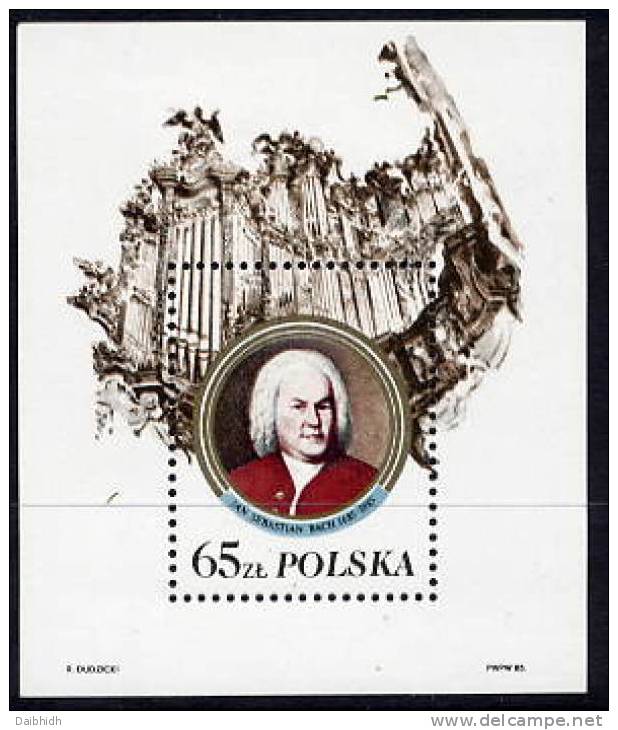 POLAND 1985 Bach Tercentenary Block  MNH / **.  Michel Block 97 - Nuevos