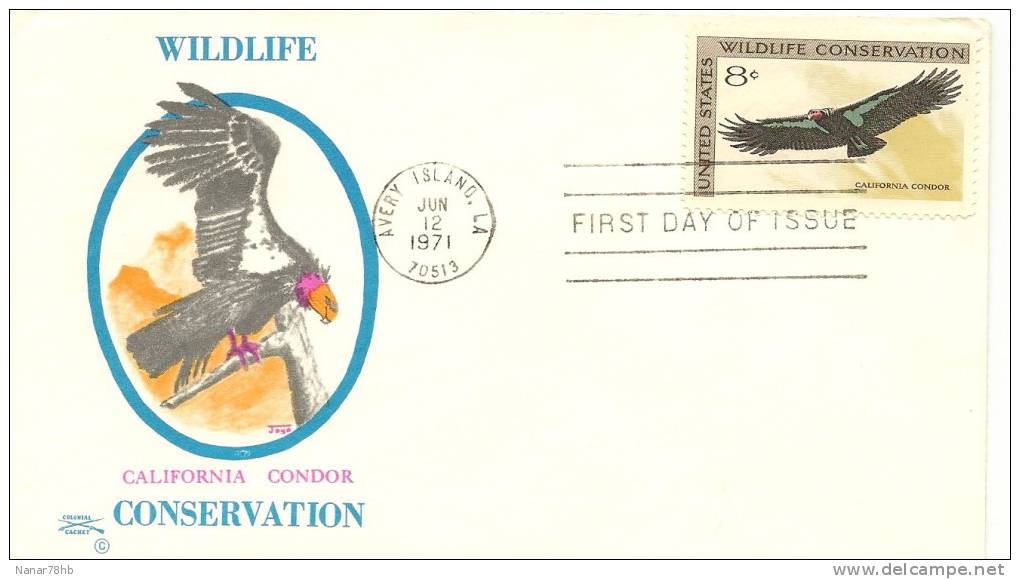 (d) Enveloppe 1er Jour Wildlife Conservation California Condor - 1971-1980