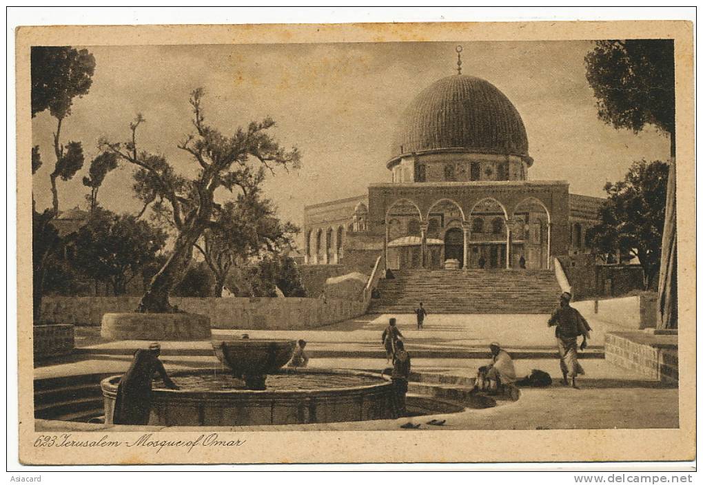 Jerusalem 693 Mosque Omar Lehnert Et Landrock P. Used Stamp Palestine 1932 To Noirmoutiers - Palestine