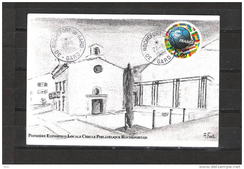 FRANCE  CARTE    1ére EXPO. PHIL.  30  ROCHEFORT  DU  GARD  27/6/90 - Altri & Non Classificati