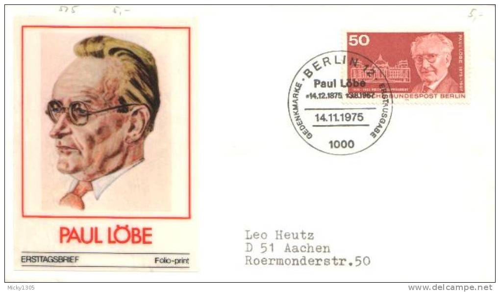 Germany / Berlin -  Mi-Nr  515 FDC (y634)- - 1971-1980