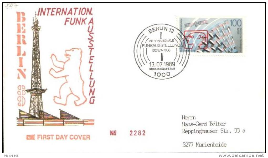 Germany / Berlin -  Mi-Nr  847 FDC (y637)- - 1981-1990