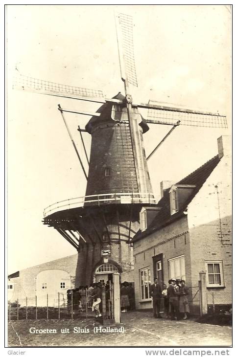 Groeten Uit SLUIS ( Holland ) - Molen - Fotokaart - Uitg. Fa. J. B. V. Damme, Kade 2 Sluis - Sluis