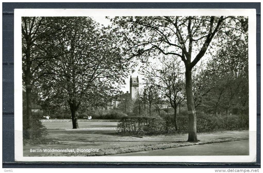 S/w AK Germany Berlin 1959  " Berlin-Waldmannslust,Dianaplatz  "1 AK, Used,benutzt - Waidmannslust