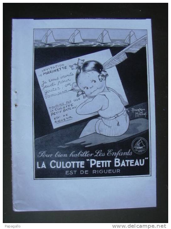 P6 PUBLICITE PETIT BATEAU PAR BEATRICE MALLET  EN 1931 - Publicités