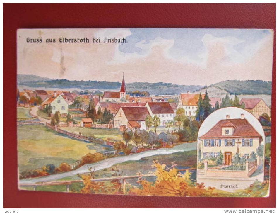 AK ELBERSROTH HERRIEDEN B.Ansbach 1916 //  D*1564 - Ansbach