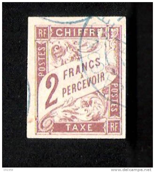 1884 TAXE BUREAU DE SAIGON COCHINCHINE OBLITERATION BLEU ? EMISSIONS GENERALES TIMBRE TAXE No 16 (o)  TYPE DUVAL - Taxe