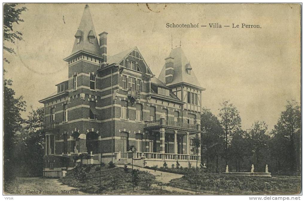 Schoten : Villa  Le Perron    ( Geschreven 1913  Met Zegel ) - Schoten
