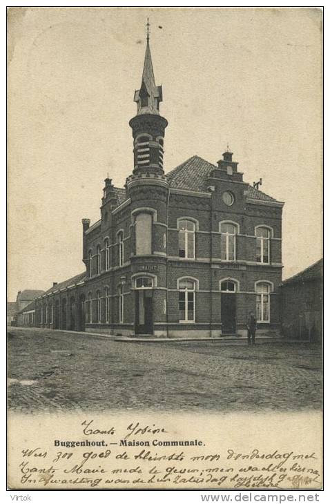 Buggenhout : Maison Communale   ( Geschreven 1902 Met Zegel ) - Buggenhout