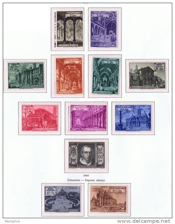 VATICAN  1949  Basiliques  Série Complète Sans Charnière  ** MNH - Unused Stamps