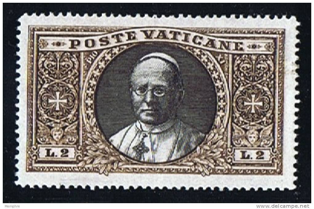 VATICAN 1933  Médaillon De Pie XI  2 Lires * MH - Nuevos