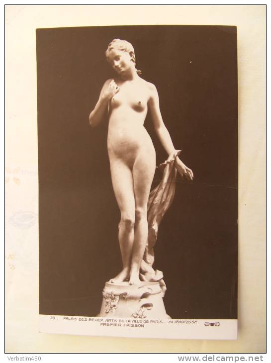 CPA....SCULPTURE..CH.ROUF OSSE....PREMIER FRISSON....FEMME  NUE......NON  ECRITE - Skulpturen