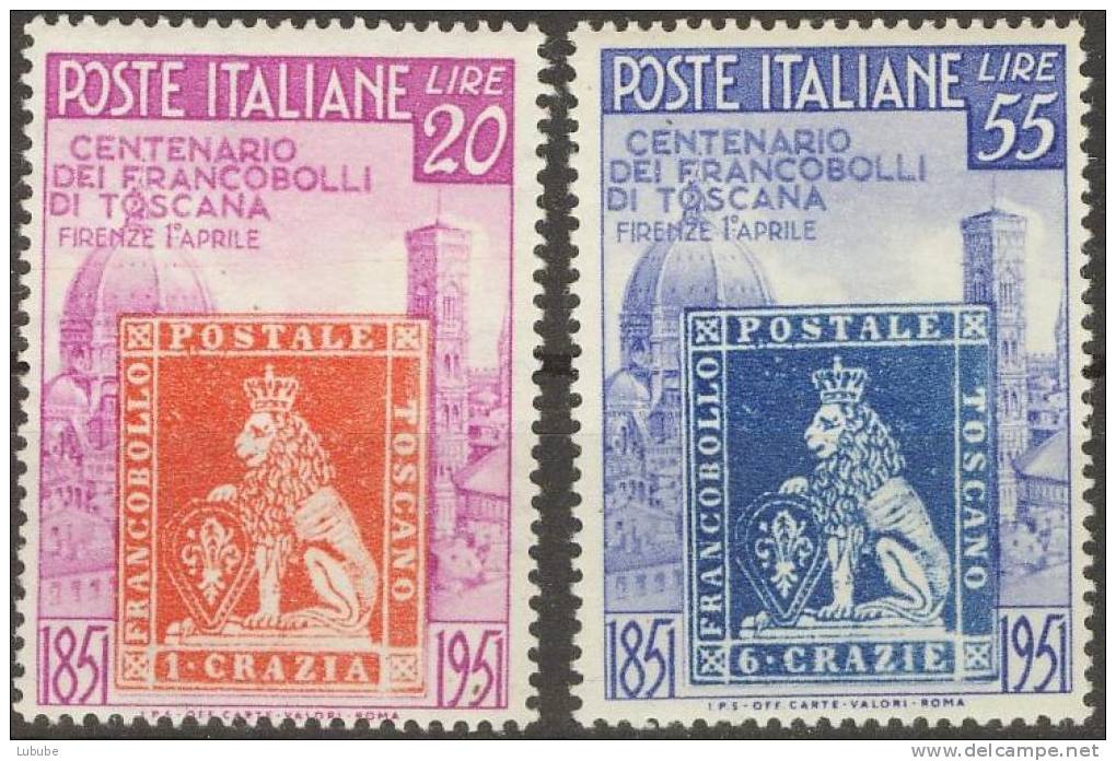 Centenario Di Francobolli Di Toscana **       1951 - 1946-60: Ungebraucht