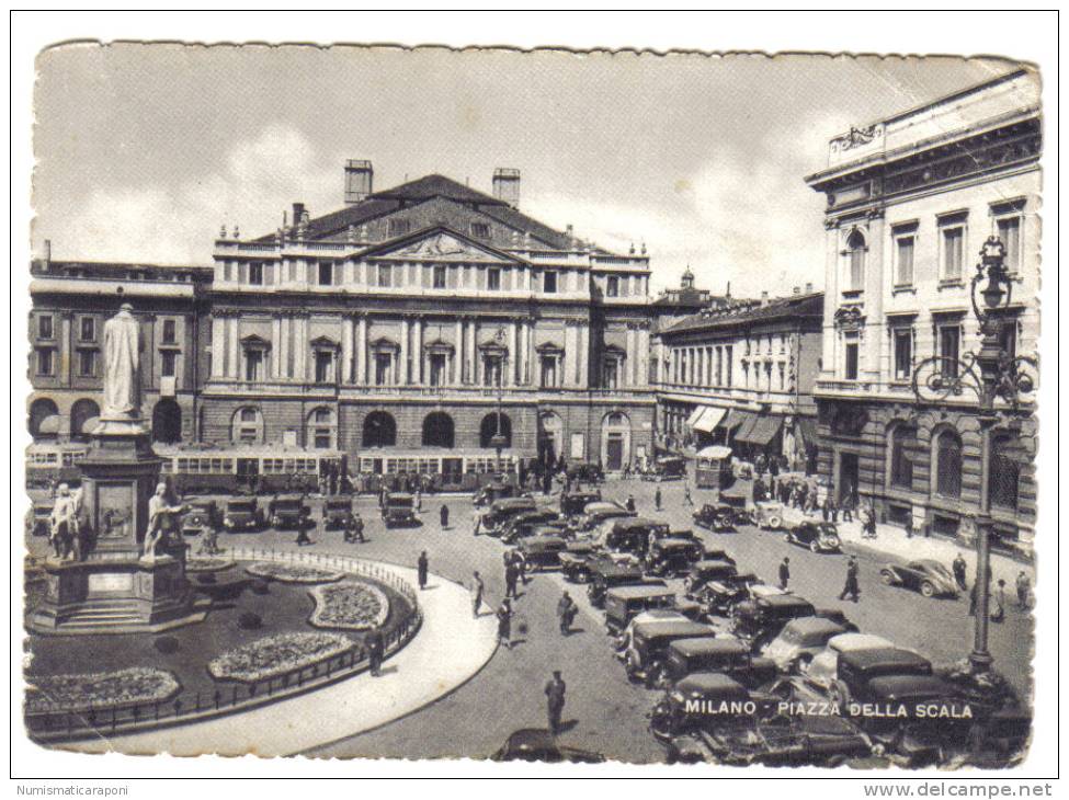 MILANO PIAZZA DELLA SCALA VIAGGIATA IN BUSTA TAGLIETTO LATERALE COD.C 1238 - Milano