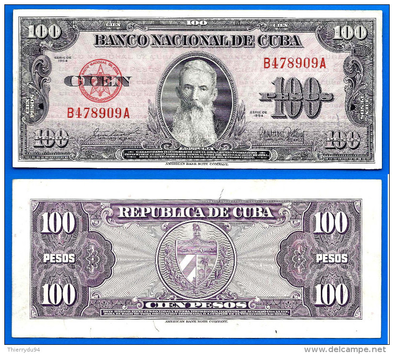 Cuba 100 Pesos 1954 Aguilera Caraibe Caribe Kuba Pesos Paypal Moneybookers OK! - Cuba