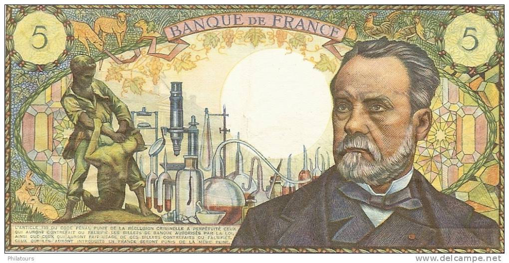 5 Francs Pasteur Type 1966 - 5 F 1966-1970 ''Pasteur''