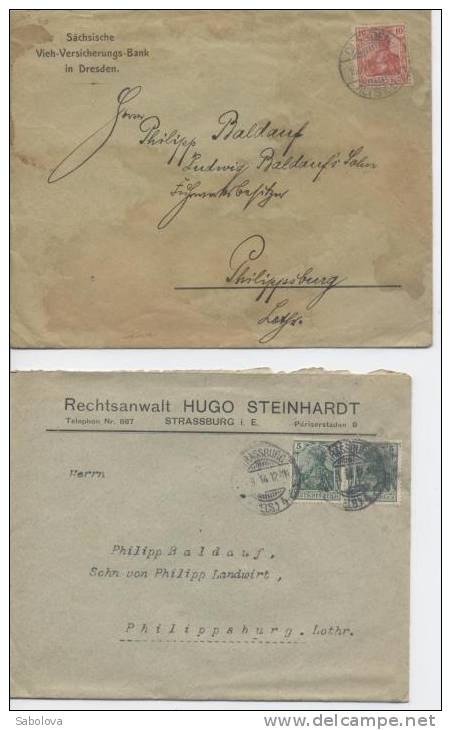 2 Enveloppes Alsace Lorraine - Other & Unclassified