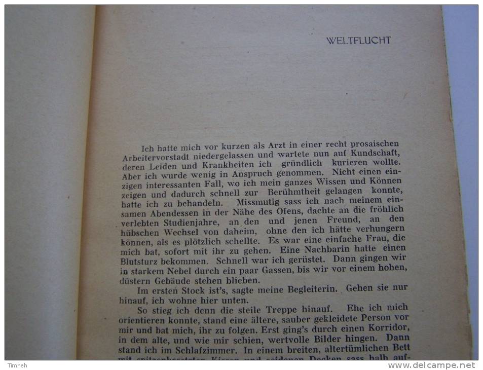 WELTFLUCHT Und Andere Erzählungen-1928 EDITIONS DE LA PETITE FRANCE Xavier ZASPEL - Cristianismo
