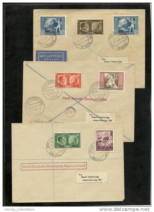 ITALY - Dienstpost Specialties, 6 Covers  Scott 413-418 - Albania