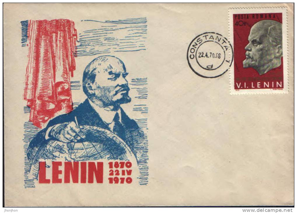 Romania-Occasionally Envelope  1970 - V.I.Lenin- 100 Years From Birth - Lénine