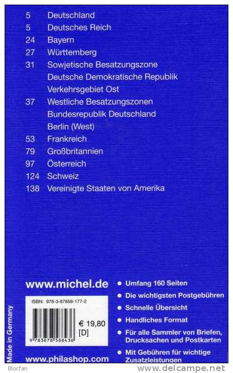 Internationale Post-Gebühren MICHEL Helvetia UK USA RF New 20€ Mini-book With Porto Cover Of The World Book From Germany - Encyclopaedia