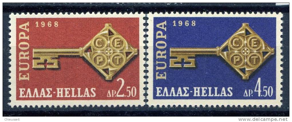 Grèce** N° 951 / 952 - Europa 1968 . - 1968