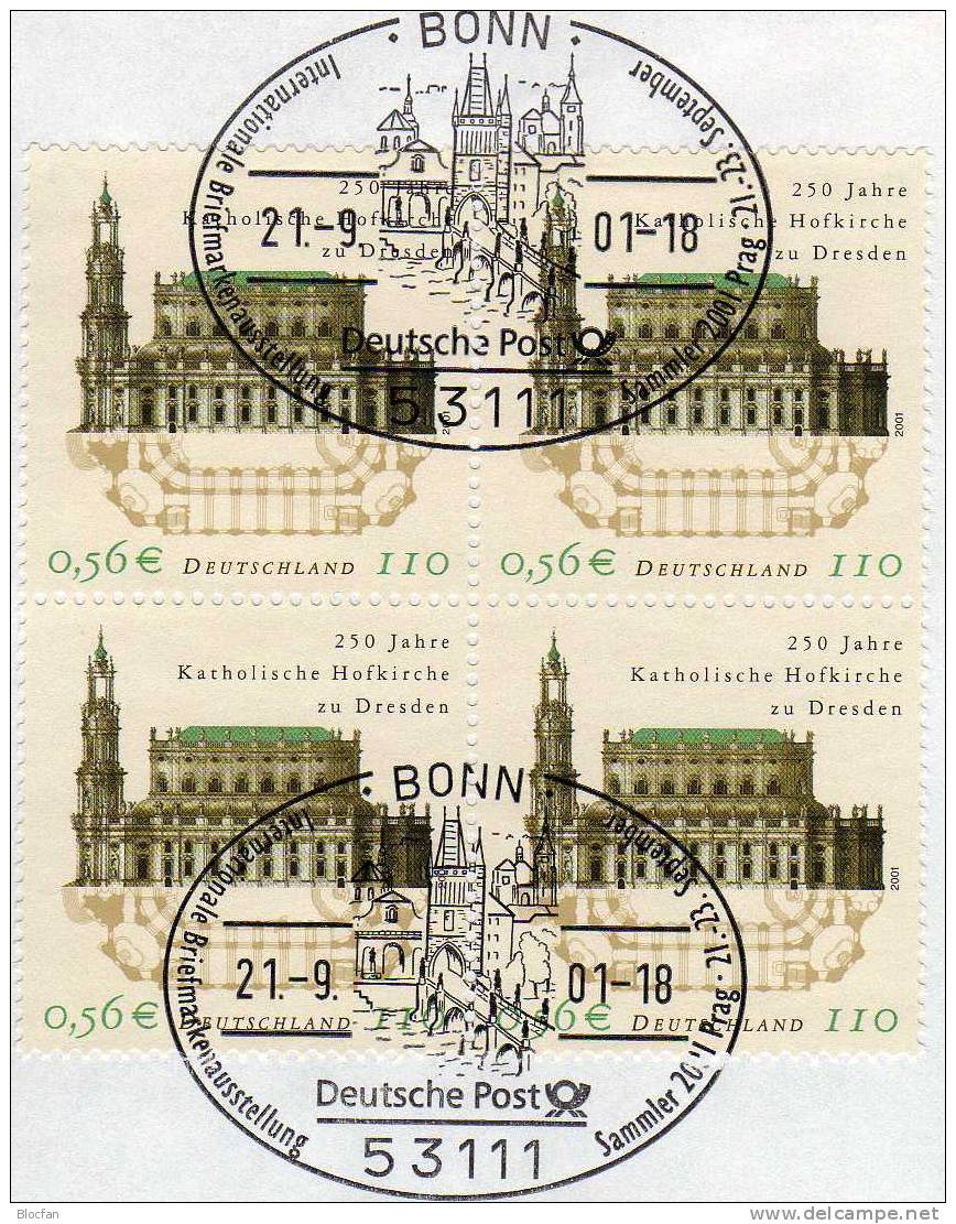 SAMMLER´2001 Prag Bund 2196 VB SST 7€ Offizieller Messebrief Dom Und Hofkirche Dresden MBrf.8/01 - Covers