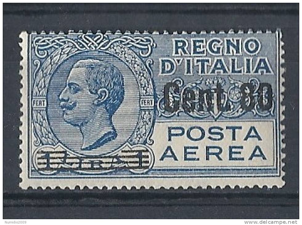 1927 REGNO POSTA AEREA SOPR. 80 SU 1 £ MNH ** - RR8636 - Posta Aerea