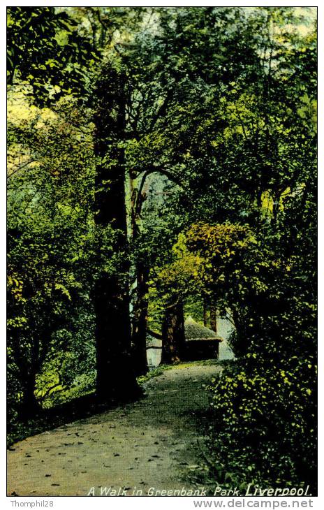 LIVERPOOL - A Walk In Greenbank - CPA, Petit Format, Circulée En 1909, 2 Scans - Liverpool