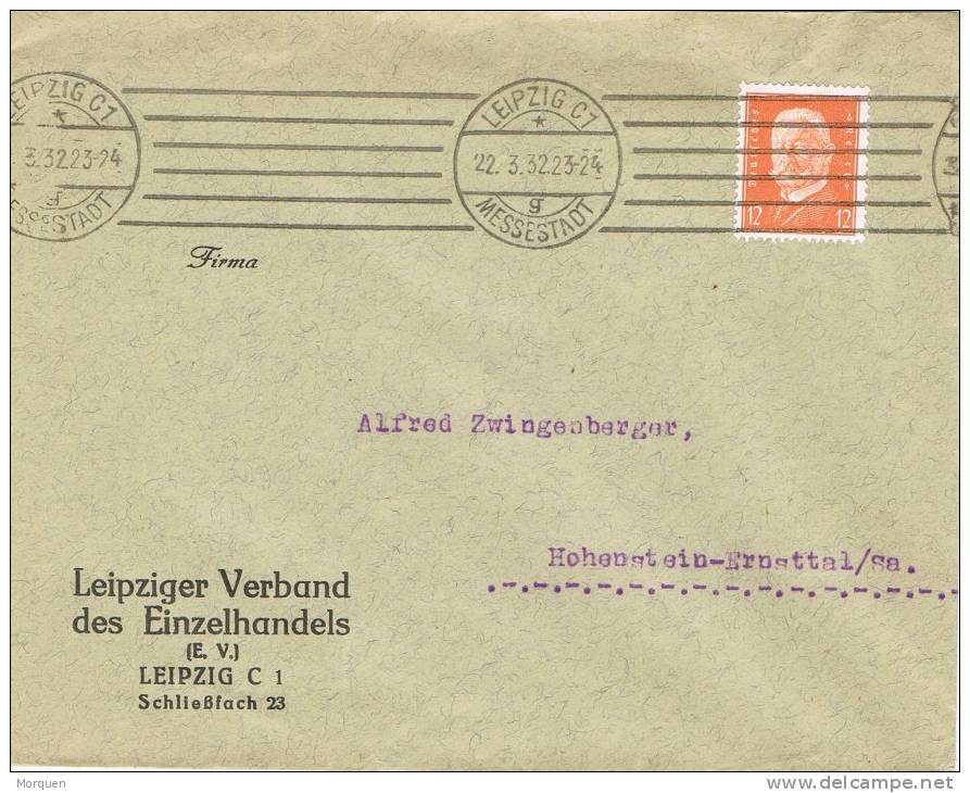 4448. Carta LEIPZIG (Alemania Imperio) 1932. Messestadt - Briefe U. Dokumente