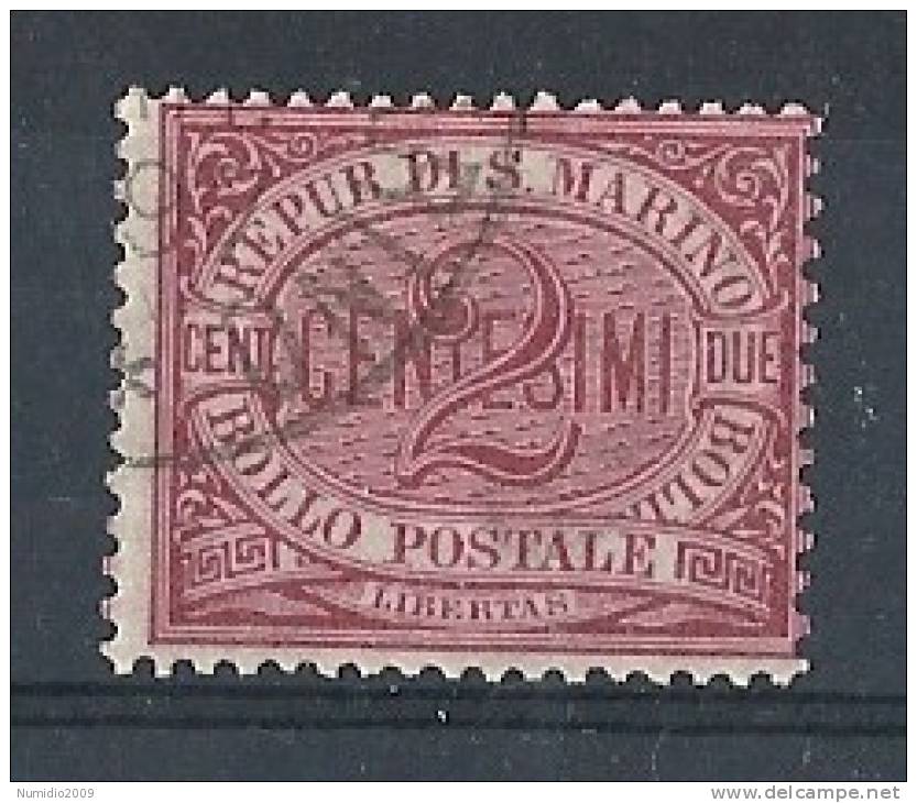 1894-99 SAN MARINO USATO CIFRA 2 CENT - RR8662 - Used Stamps