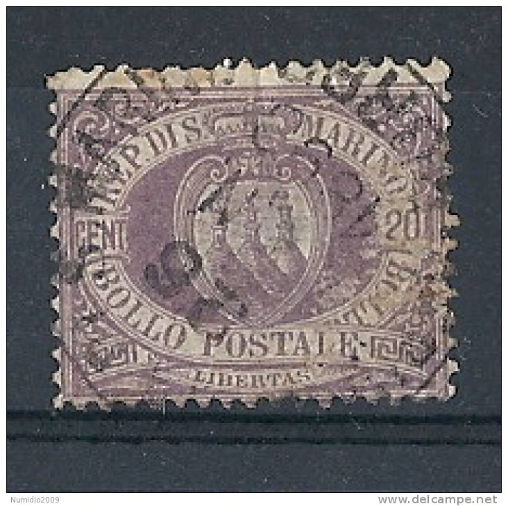 1894-99 SAN MARINO USATO STEMMA 20 CENT - RR8662 - Used Stamps