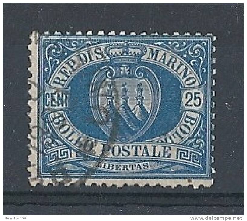 1894-99 SAN MARINO USATO STEMMA 25 CENT - RR8662 - Used Stamps