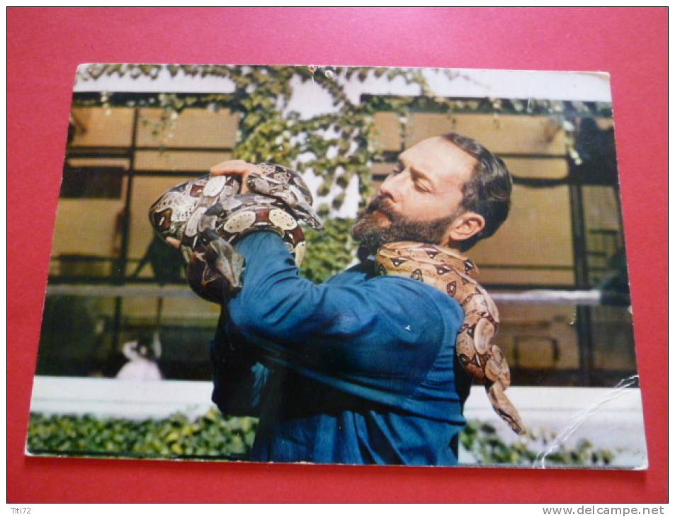 72 LA FLECHE Parc Zoologique Tertre Rouge J BOUILLAULT Et Ses Boas Serpents ..autographe Signature..ZOO - La Fleche