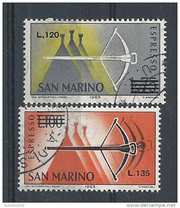 1965 SAN MARINO USATO SOPRASTAMPATI - RR8682 - Sellos De Urgencia