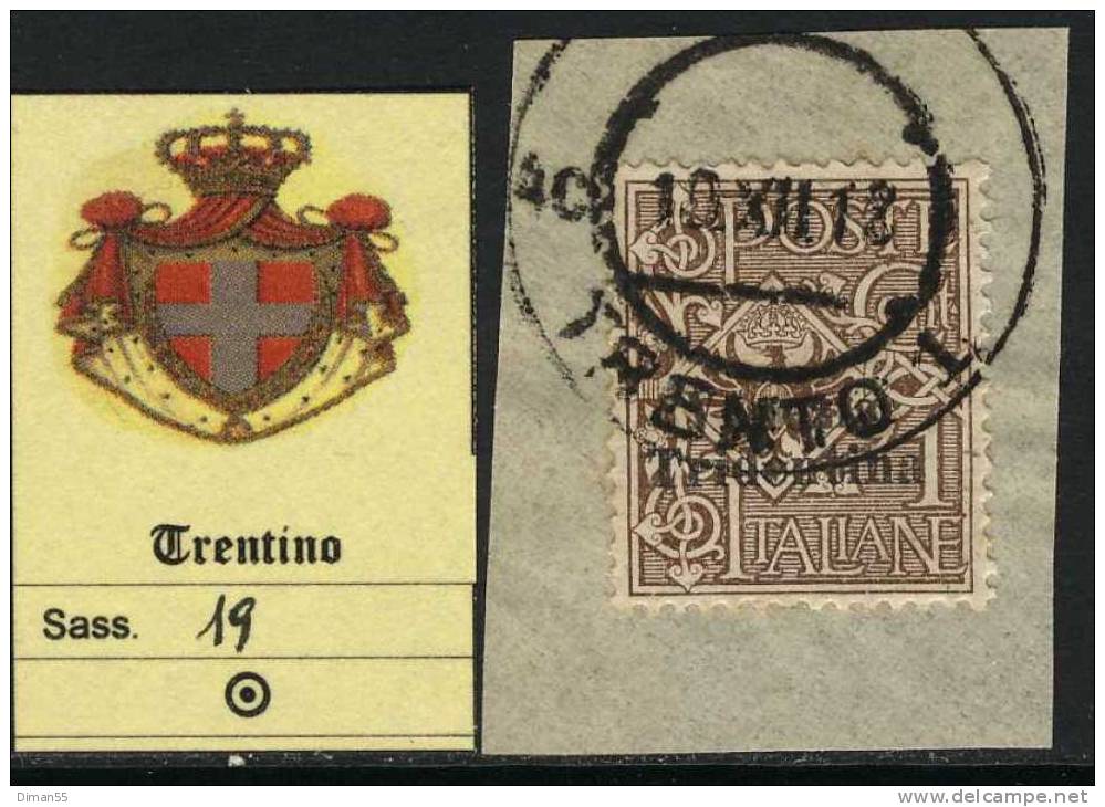 ITALIA - TRENTINO - Sassone N.19 - Cat. 55 €uro - USED  - LUXUS GESTEMPELT - Trentin