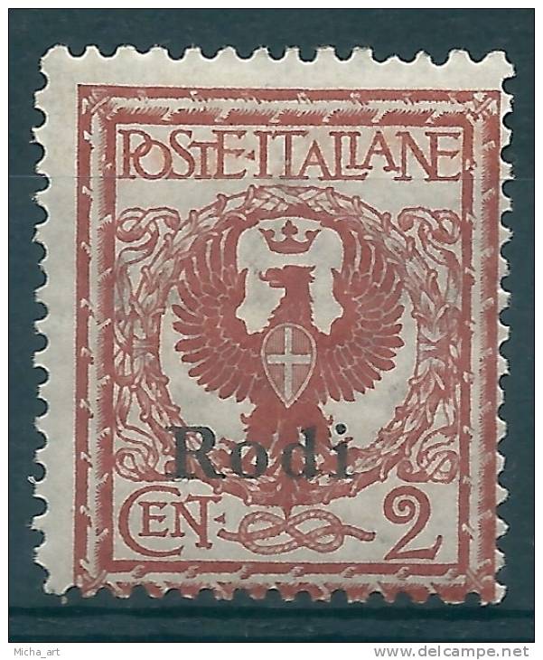 Italian Colonies 1912 Aegean Islands Egeo Rodi No 1 MH Signed - Ägäis (Rodi)